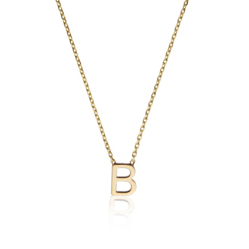 Solid Gold Miniature Initial Letter Necklace image