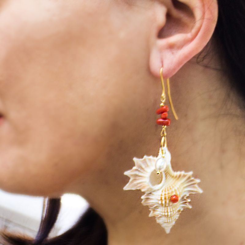 Mama Africa Coral & Shell Earrings image