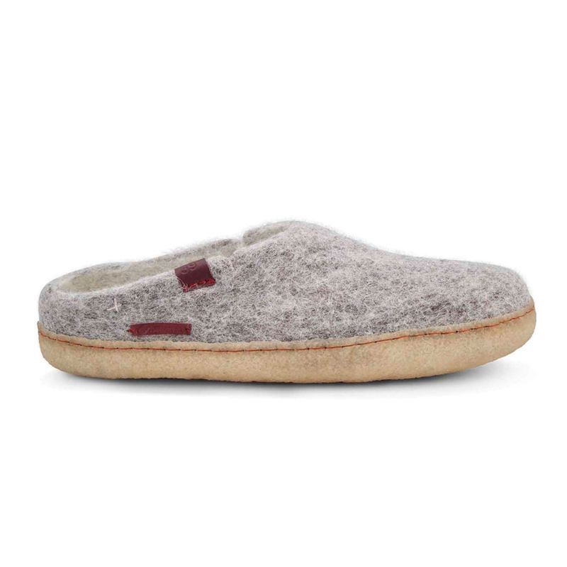 Men's Classic Slipper - Grey With Natural Crepe Rubber Sole image