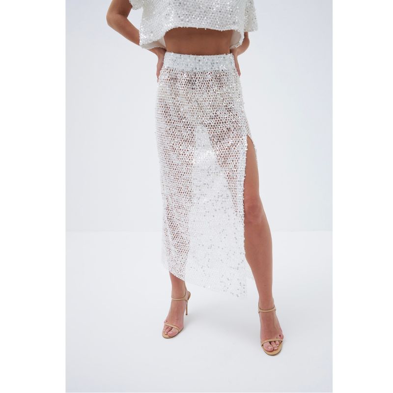 Rebel Sequined Mesh Skirt image