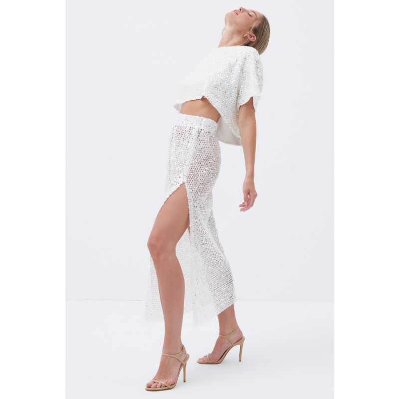 Rebel Sequined Mesh Skirt image