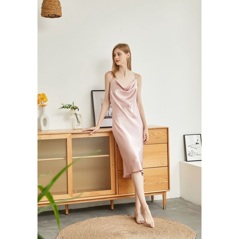 Rebirth Of Venus Pure Silk Slip Dress - Baby Pink image