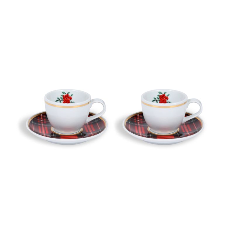 Red Berry Collection Espresso Cups Set Of 2 Gift Box image