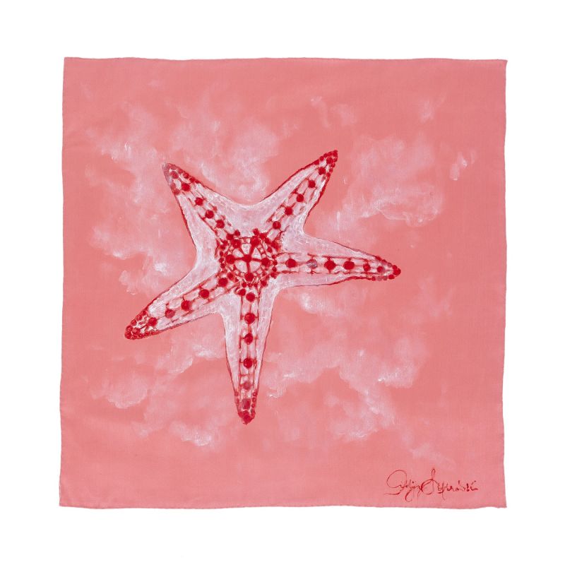 Red Knobbed Starfish Pocket Square image