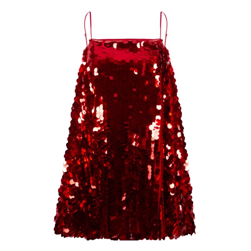 Red Sequin Mini Party Dress image