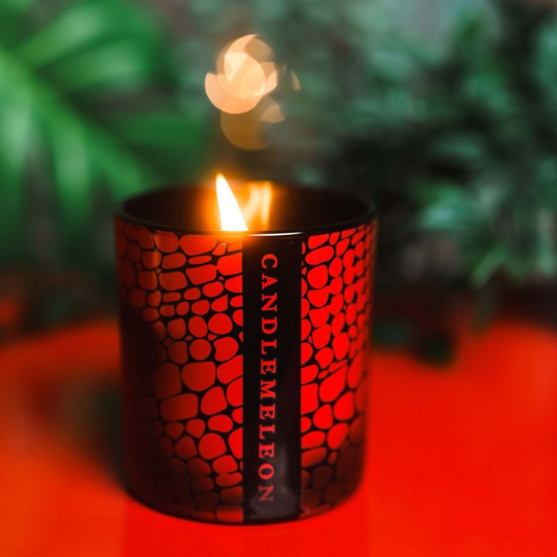 Red Snake Soy Wax Wood Wick Candle  – Pink Peppercorn, Cedarwood & Incense 200G image