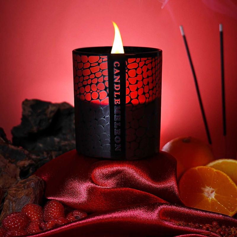 Red Snake Soy Wax Wood Wick Candle  – Pink Peppercorn, Cedarwood & Incense 200G image