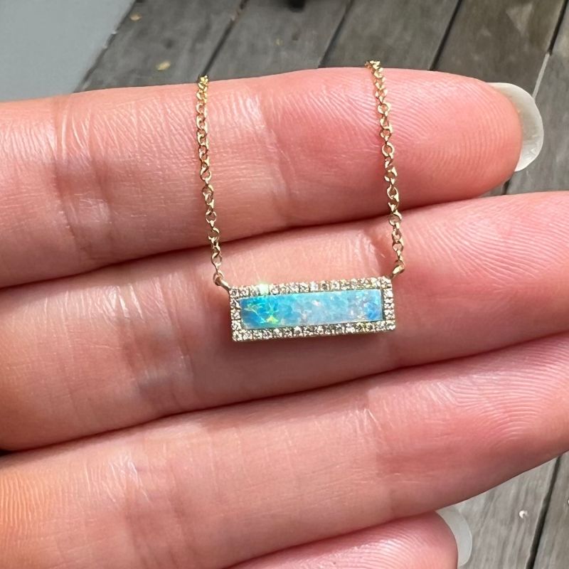 Opal bar necklace online