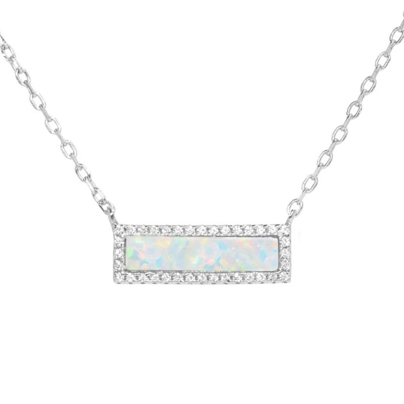 Reflection Opal Bar Necklace image