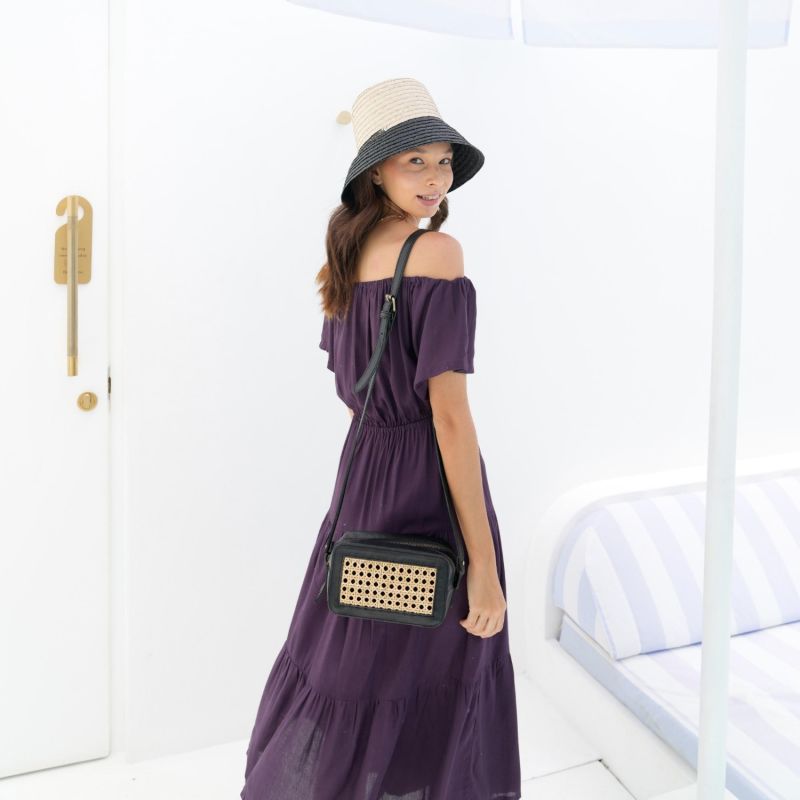 Regina Navy Off The Shoulder Dress