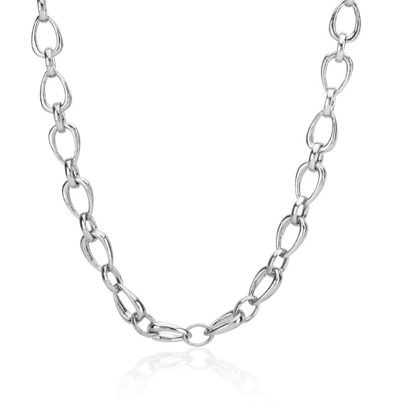 Egerton Sterling Silver Raindrop Link Necklace image