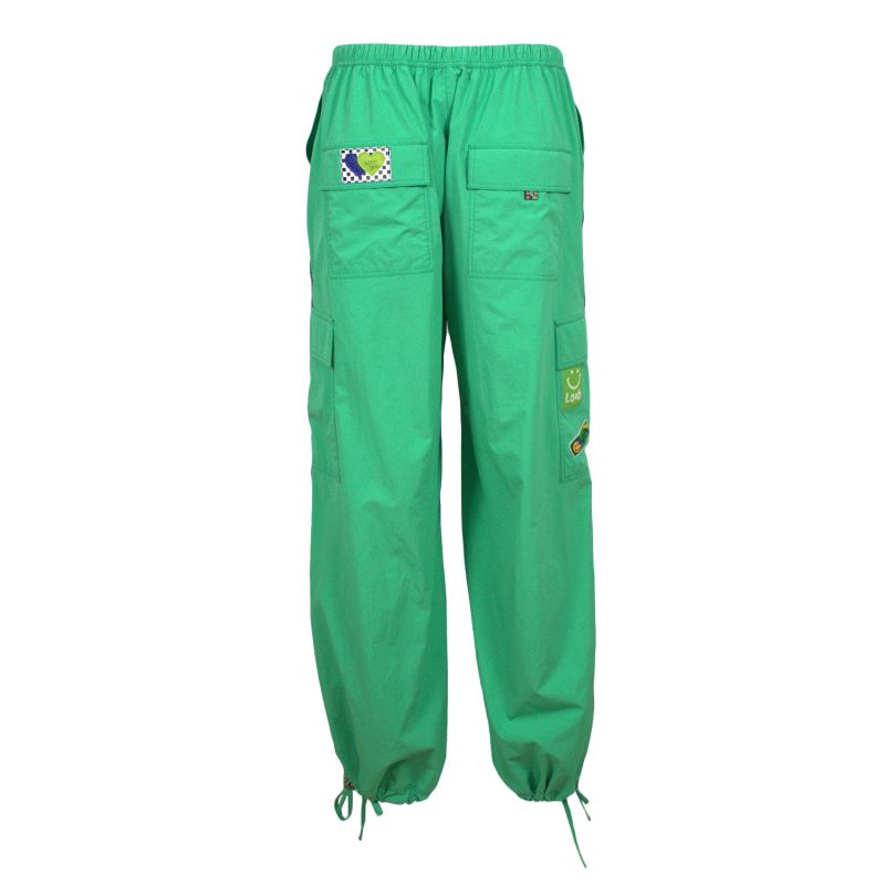 Relaxed Fit Green Parachute Cargo Pants | Lalipop Design | Wolf