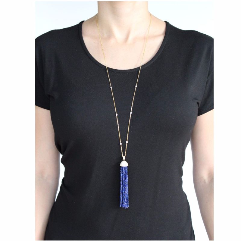 Lapis Tassel Necklace image