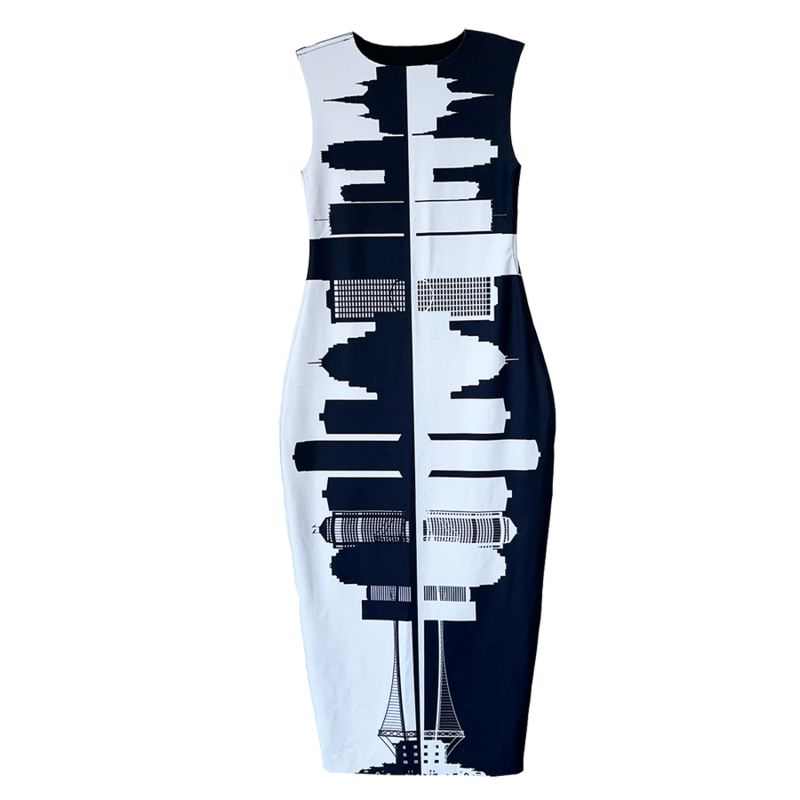 Reversible Skyline Pencil Dress image