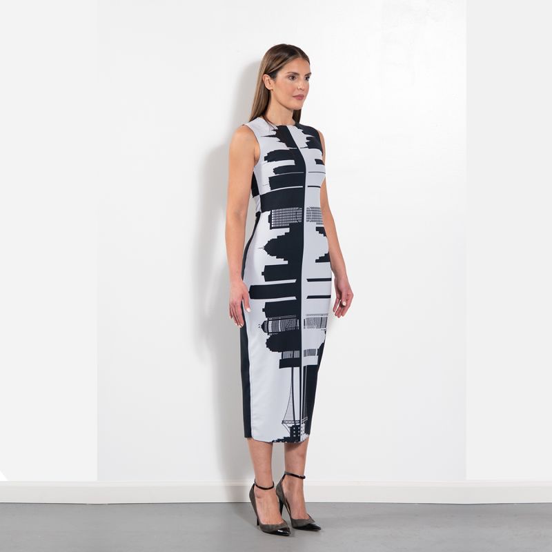 Reversible Skyline Pencil Dress image