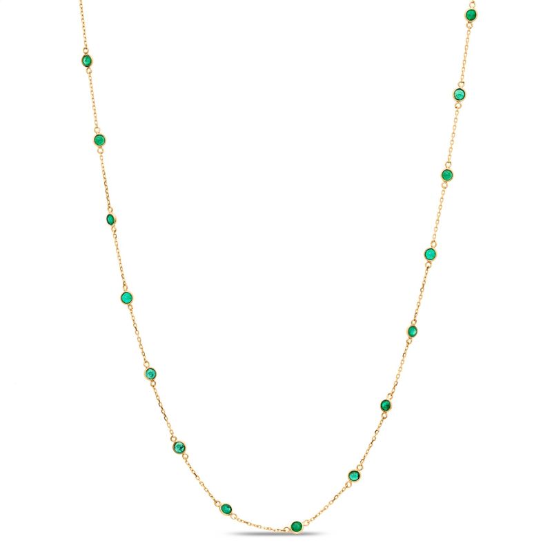 Emerald Fin Long Necklace In 18K Yellow Gold image