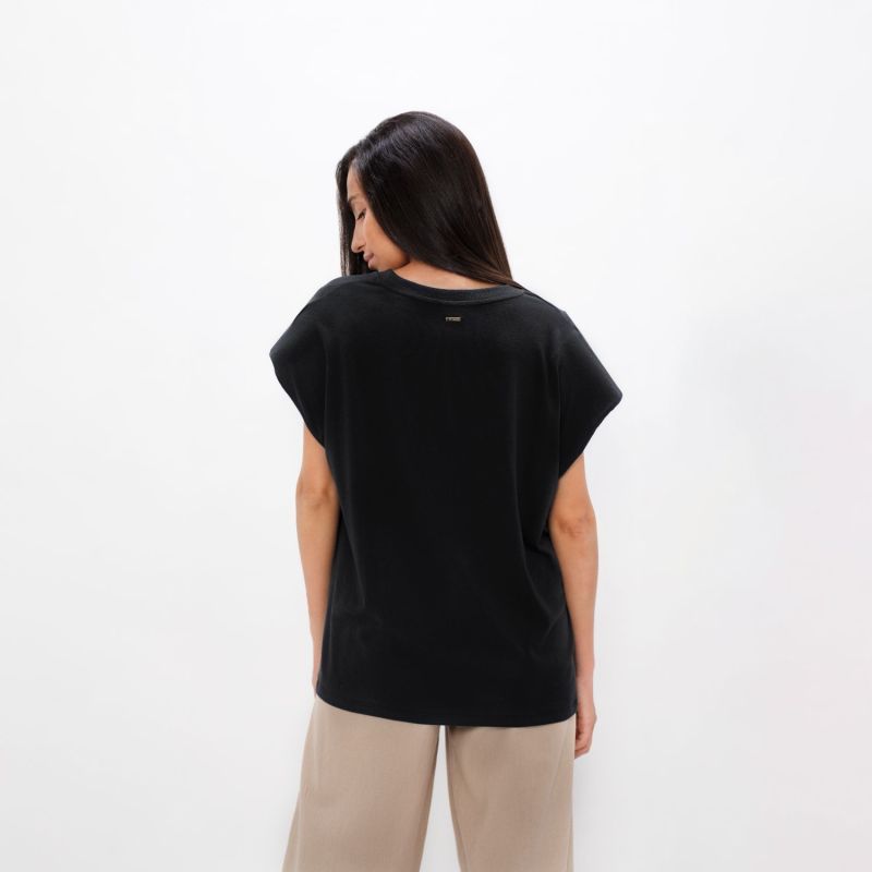 Muscat - Pyratex Seaweed Fibre Bold Shoulder Tee - Black Sand image