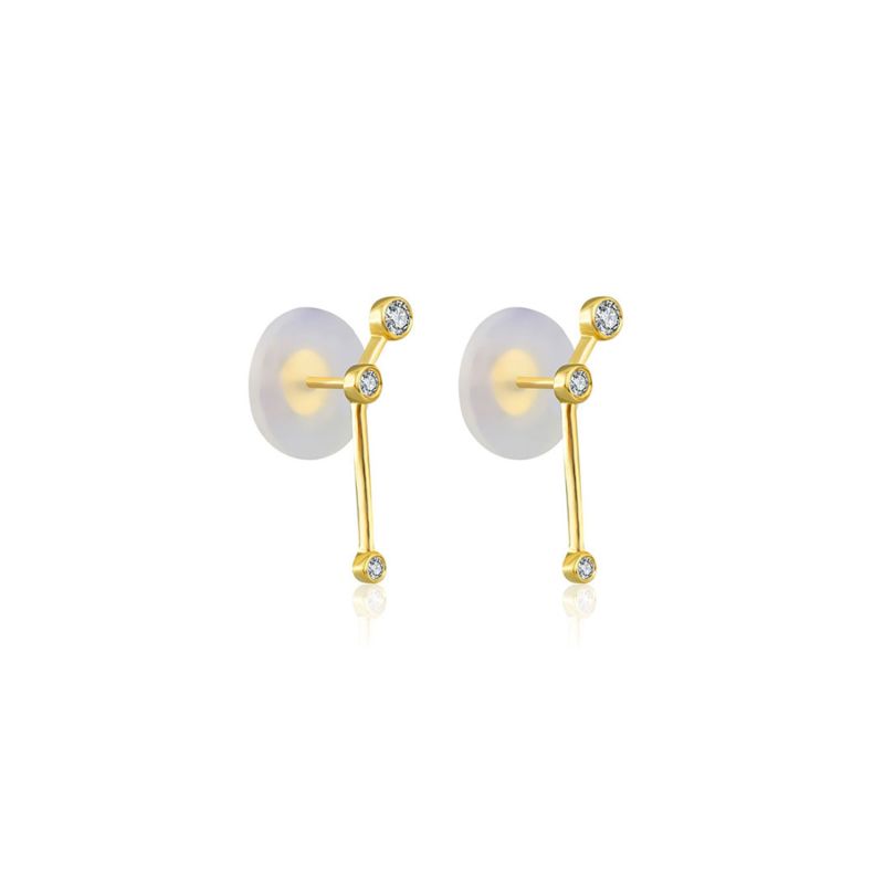 Aries Zodiac Constellation Earring 18K Yellow Gold & Diamond image