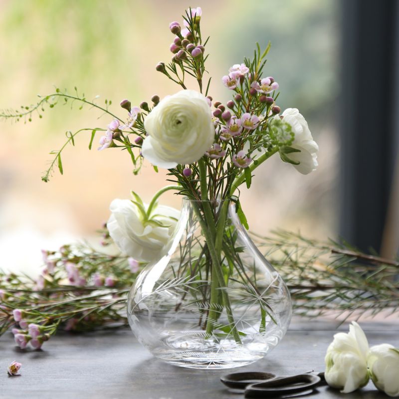 A Hand-Engraved Crystal Vase With Ferns Design image