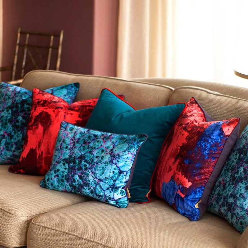 Teal Velvet Cushion image