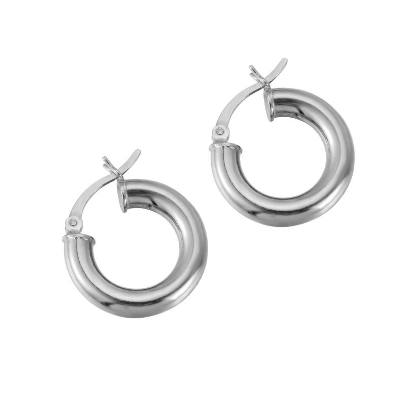 Seol + Gold sterling silver 18mm thick creole hoop earrings in