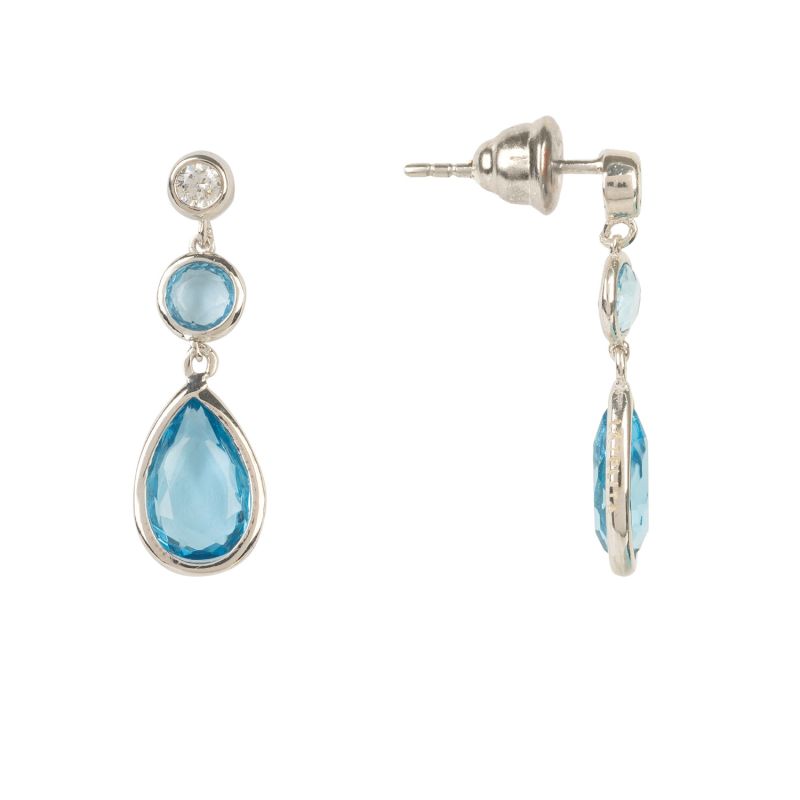 Tuscany Gemstone Drop Earring Silver Blue Topaz Hydro image