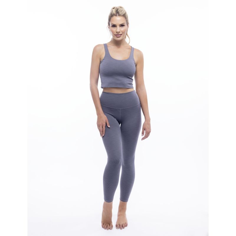 Rib High Waisted Legging - Slate image