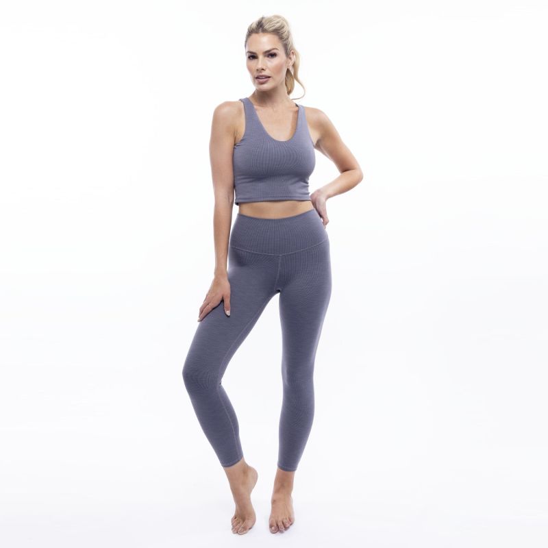 Rib High Waisted Legging - Slate image