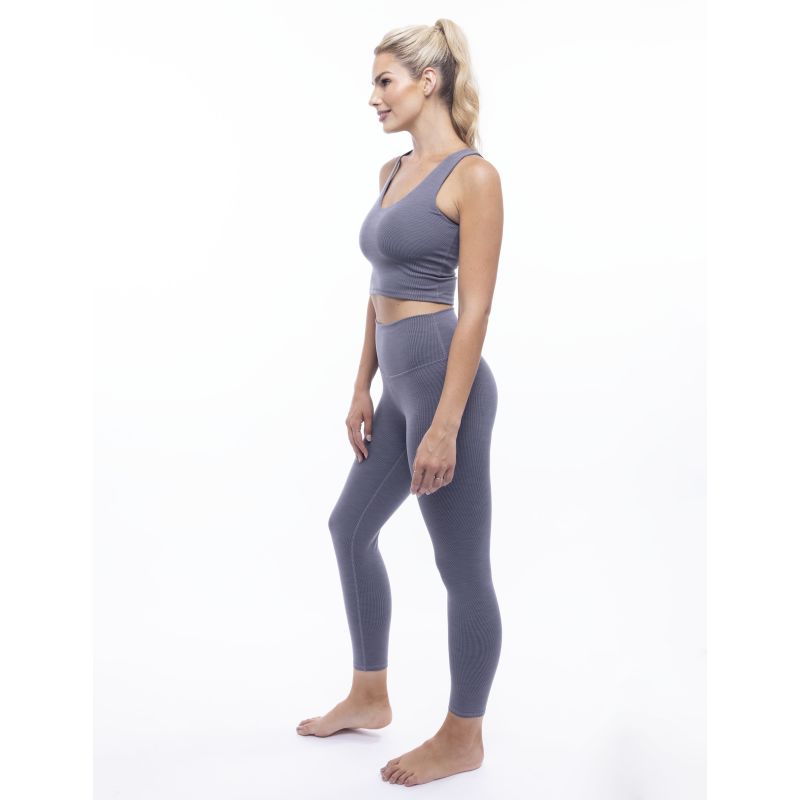 Rib High Waisted Legging - Slate image