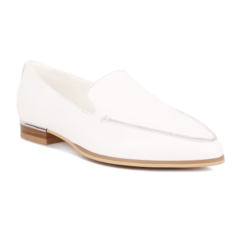 Richelli Metallic Sling Detail Loafers In White image