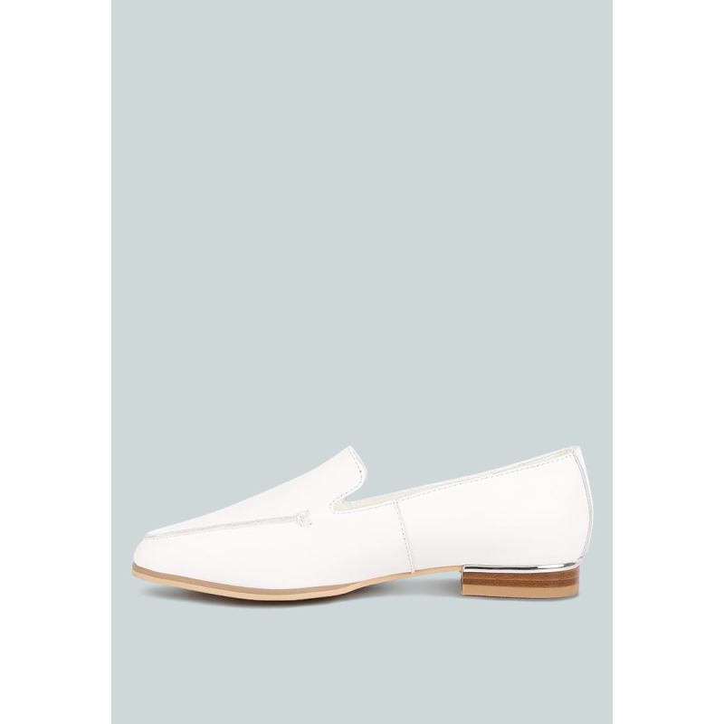 Richelli Metallic Sling Detail Loafers In White image