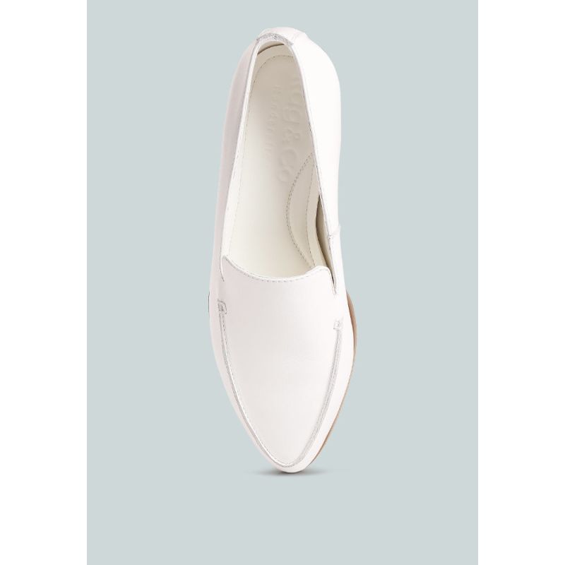 Richelli Metallic Sling Detail Loafers In White image