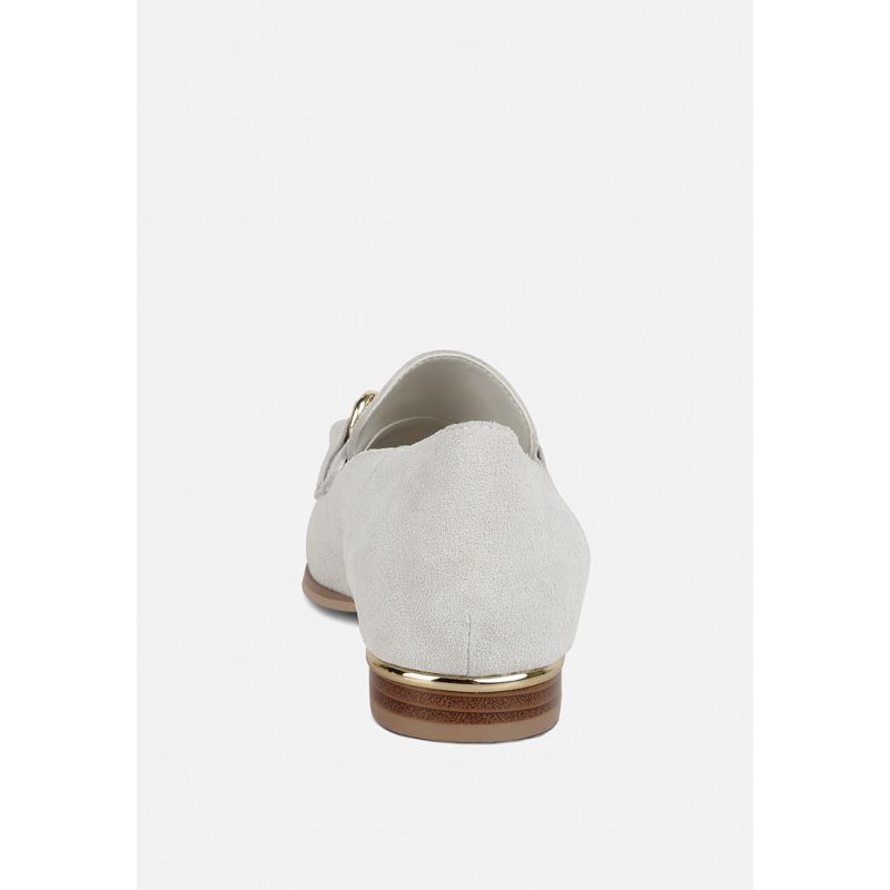 Ricka Chain Embellished Loafers In Beige image