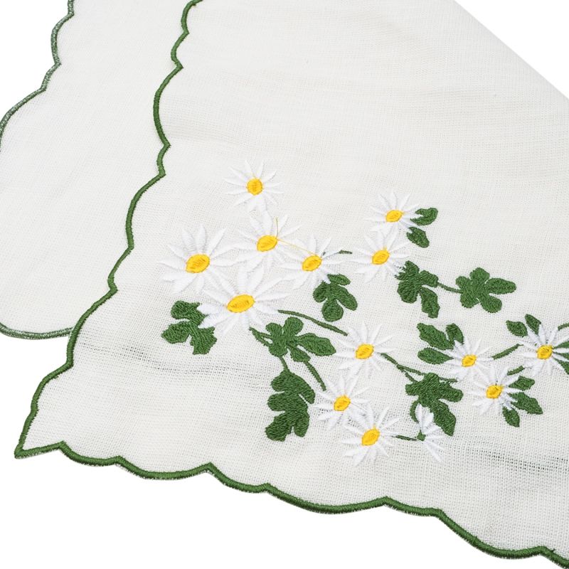 Daisy Embroidery Linen Placemat Set of 2 image