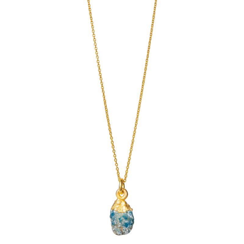 Turquoise Raw Crystal Pendant Necklace - Throat Chakra image