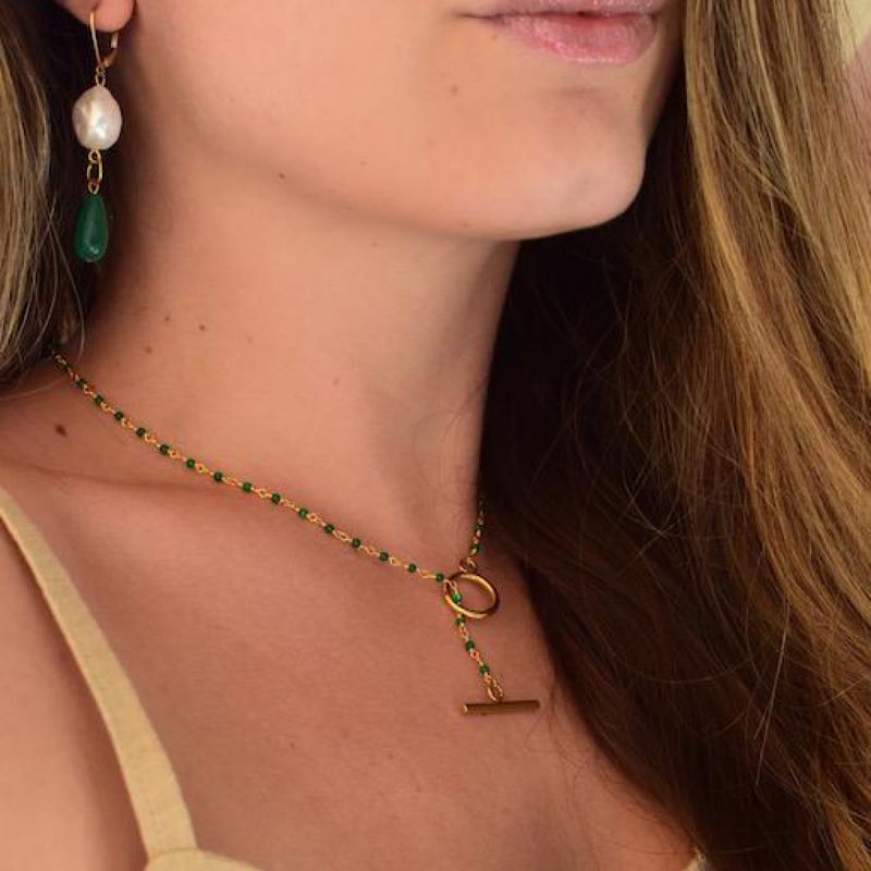 Penelope Malachite Lariat Necklace image