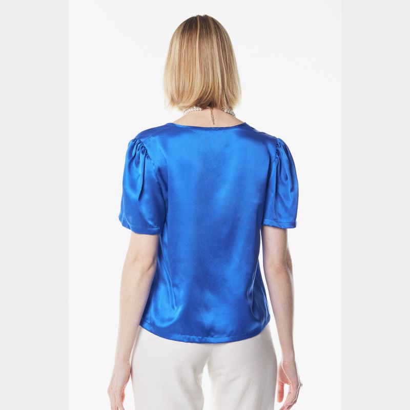 Shining Blue V-neck Blouse image