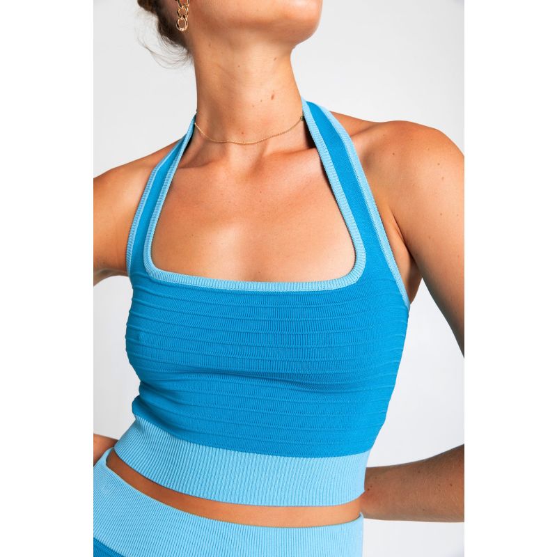 Sangria Halter Top - Aquatic Blue image