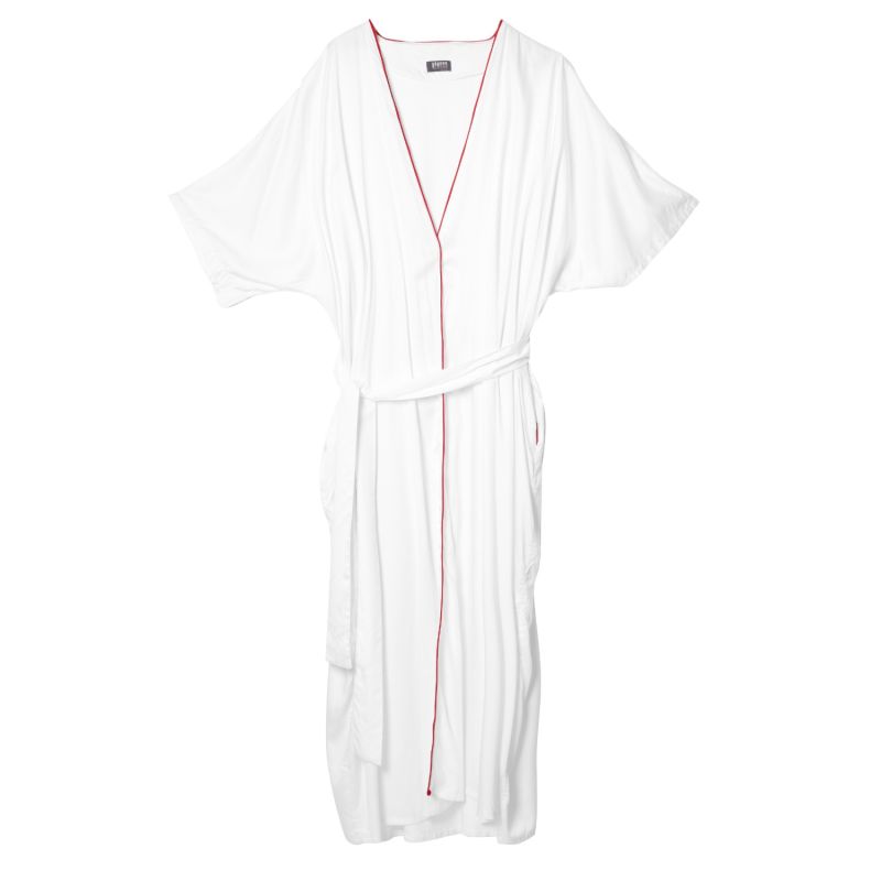 Vegan Silk Bamboo Zen Robe Dressing Gown White image