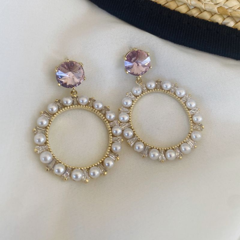 Lilac & Pearl Earrings image