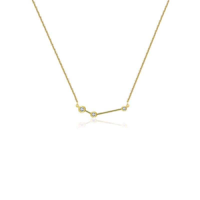 Aries Zodiac Constellation Necklace 18K Yellow Gold & Diamond image