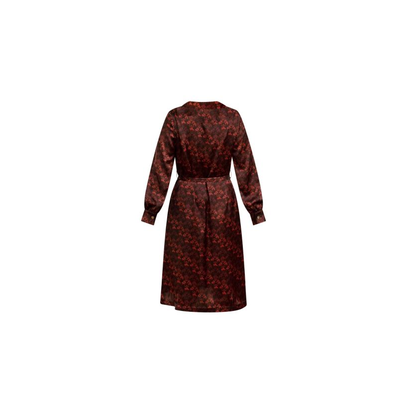 Elama Tiger Print Dark Ground Long Sleeve Shirt Dress image