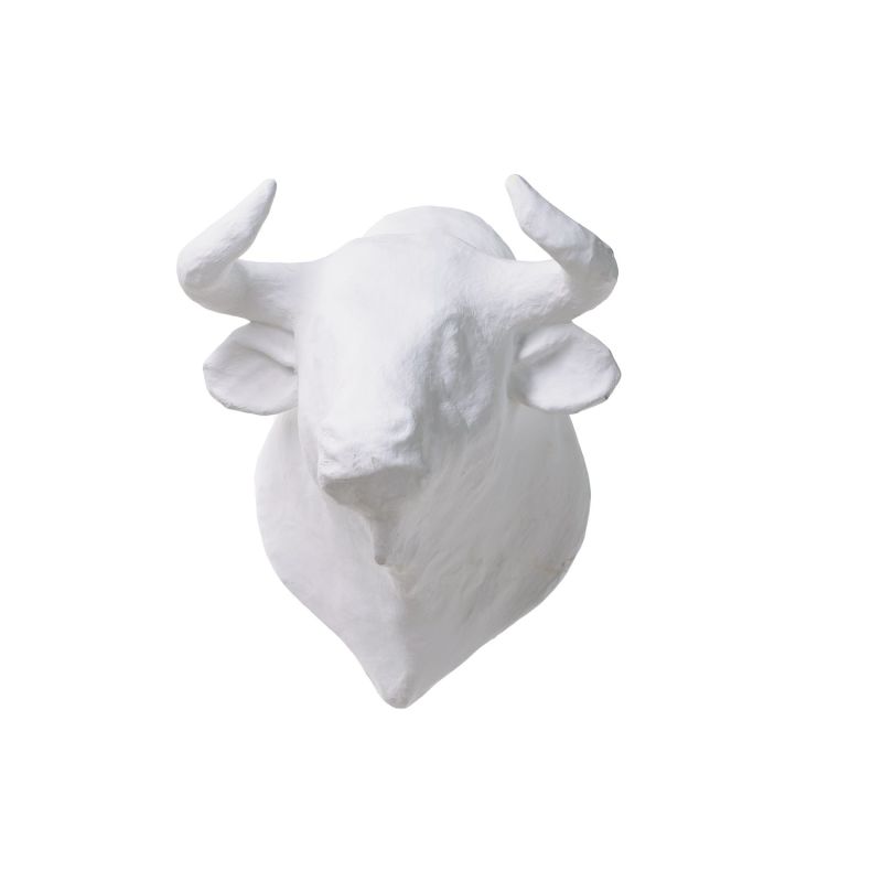 Papier Mache White Wild Bull image