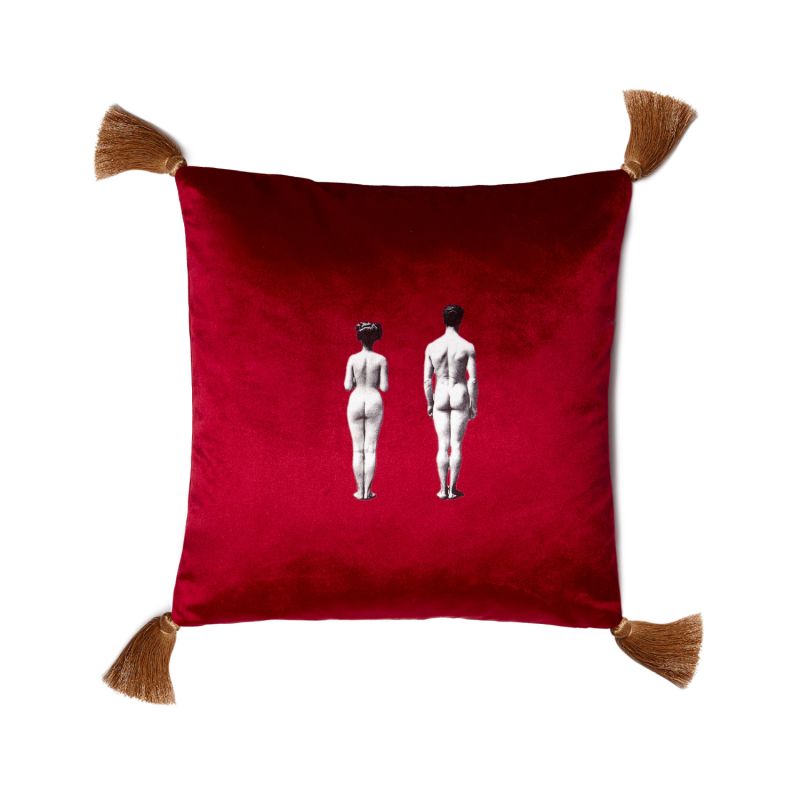 Models Velvet Cushion Deep Berry Red image