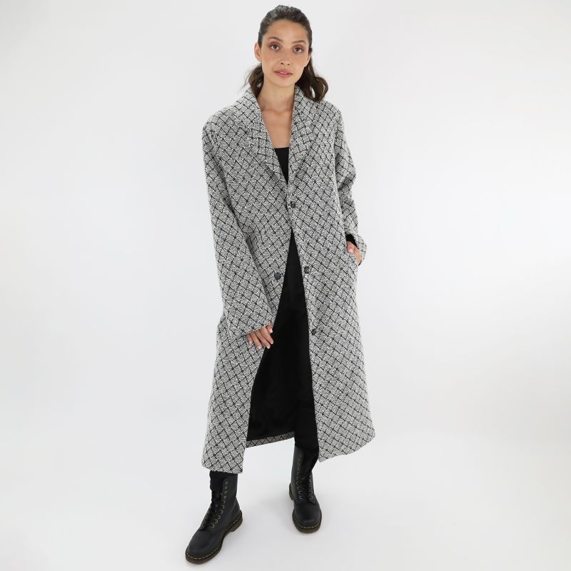 Ebony & Ivory Long Oversized Wool Coat image