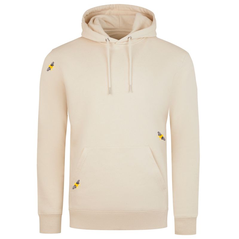 Bee Embroidered Hoodie Ecru Men image