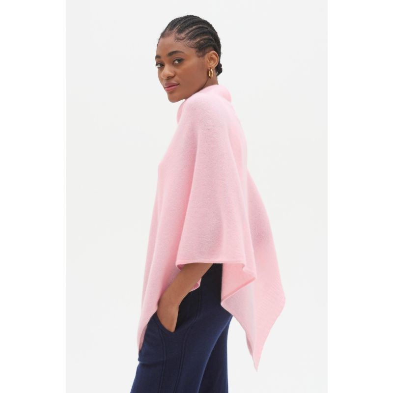 Cashmere Poncho In Pixie Pink Loop Cashmere Wolf Badger