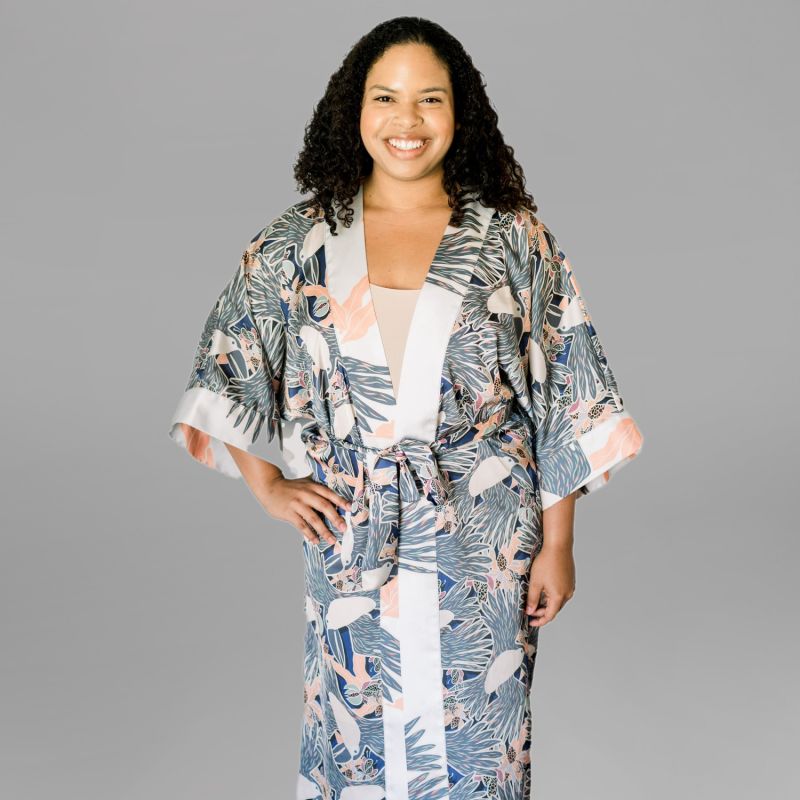 Robe/Swimsuit Cover Up In Exclusive Navy Toucans image