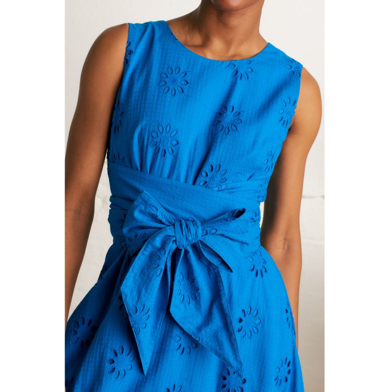 Roberta Floral Broderie Brilliant Blue Dress image