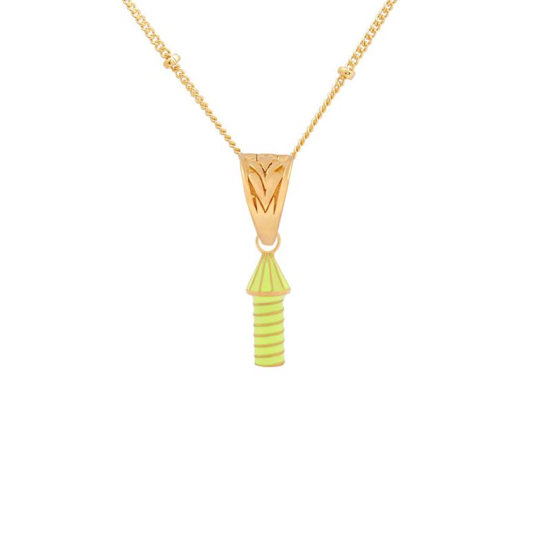 Rocket Enamel Necklace Yellow image